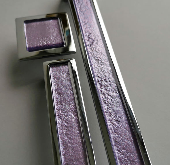 Pop-up Lilac Purple Fused Glass Pull/Knob. Pale Violet Glass Knob. Lilac Fused Glass Handle - 0033