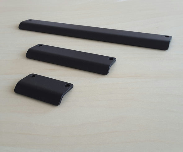 Modern Textured Black Cabinet Fringer Pull. Black Cabinet Tab Pull. Contemporary Drawer Thumb Pull 7121/2/3/4