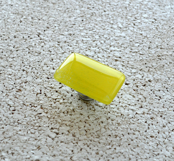 Limoncello Fused Glass Knob. Light Yellow Glass Knob. Statement Fused Glass Cabinet Knob