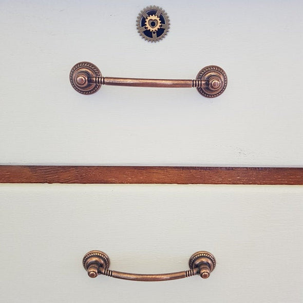 Set of 6 Copper Cabinet Handle. Bohemian Cabinet Hardware. Retro Copper Drawer Handle 9121/2