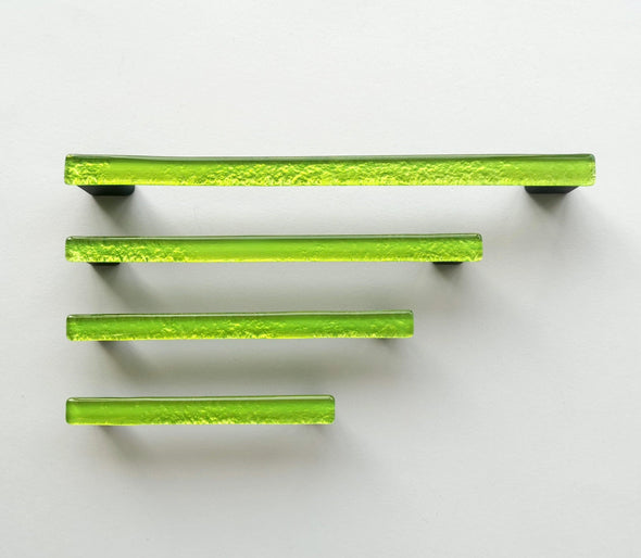 Modern Apple Green Fused Glass Pull. Apple Green Statement Glass Pull - 0038
