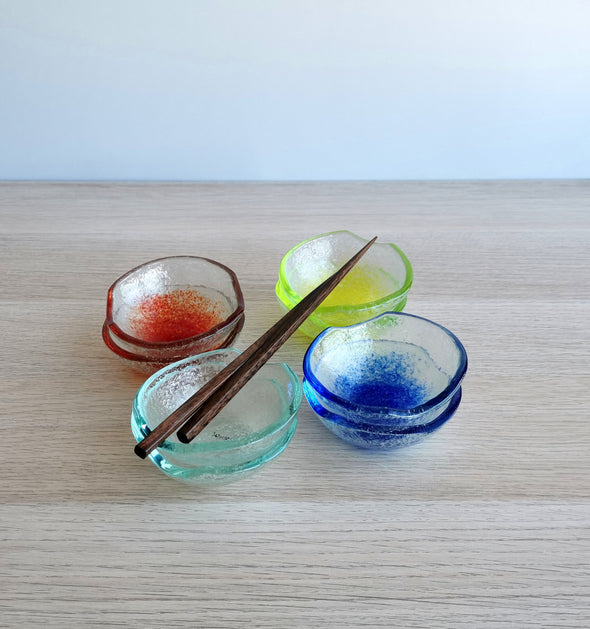 Set of 2 Fused Glass Small Bowls. Soy Sauce Bowl. Small Soy Sauce Bowls. Small Bowls