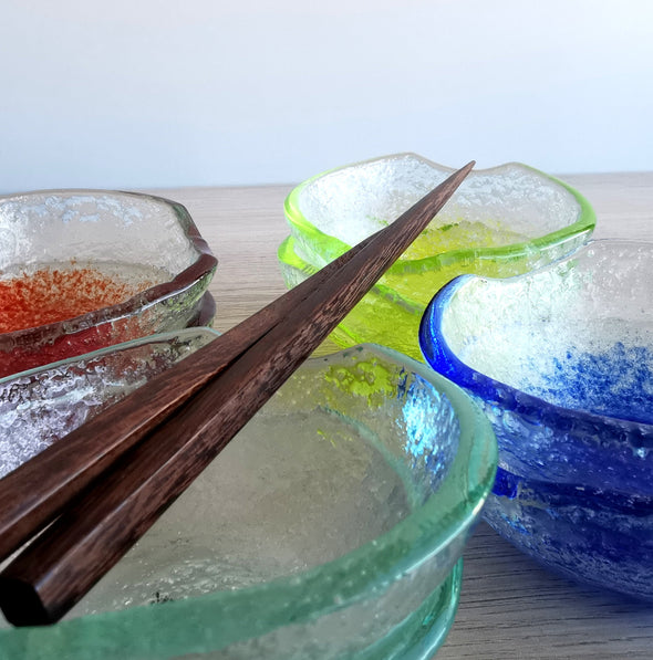 Set of 2 Fused Glass Small Bowls. Soy Sauce Bowl. Small Soy Sauce Bowls. Small Bowls