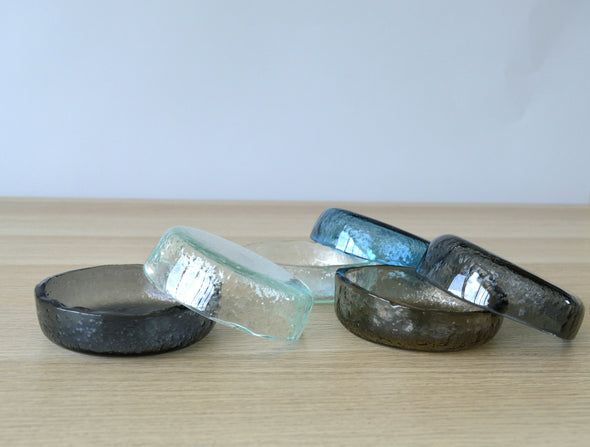 Set of Six Fused Glass Small Bowls. Small Dessert Bowls. Small Bowls. Minimalist Glass Tableware