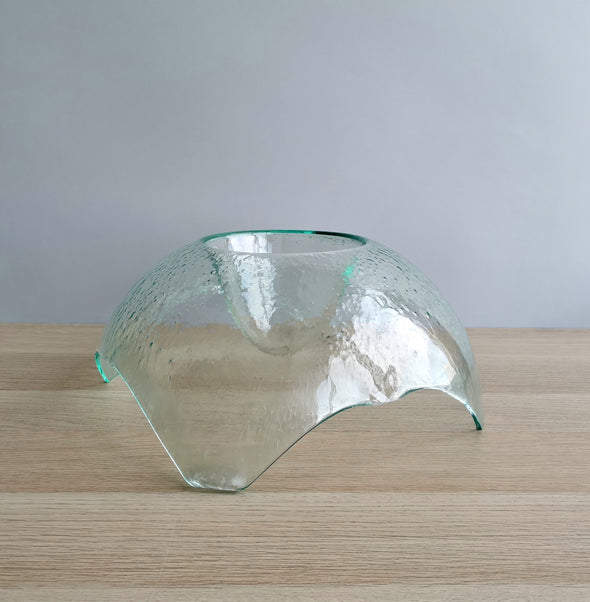 Modern Minimalist Fused Glass Fruit Bowl. Centerpiece Fruit-Bowl. Designer Fruit Bowl XL