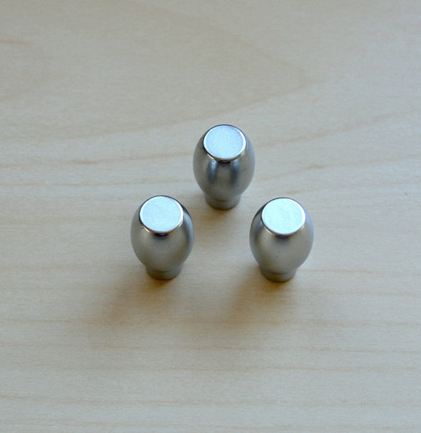 Set of 6 Minimalist Cabinet Knobs. Metal Cabinet Handle. Chrome Matte Cabinet Knob 8135