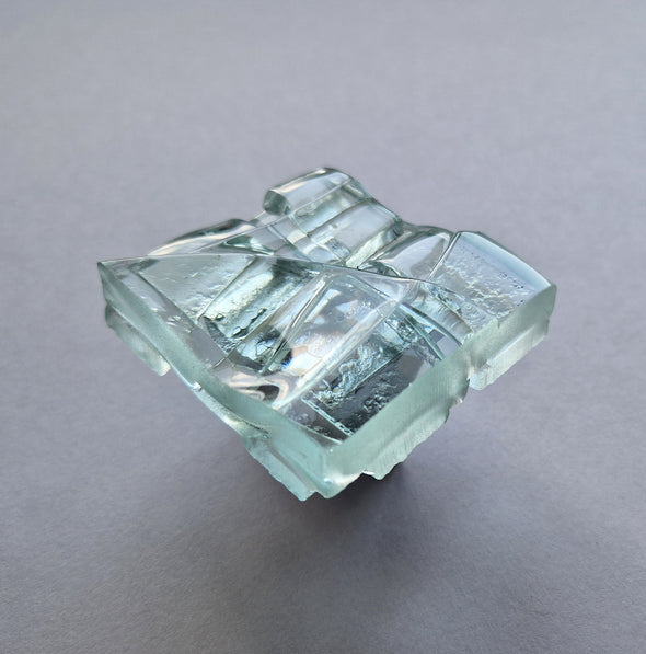 Artistic Transparent Scrap Glass Knob. Square Elements Glass Handle