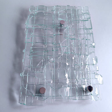 Fused Clear Glass Wall Art Panel. Detailed Glass Wall Panel. Modern Glass Wall Art. Original Glass Art. Artistic Glass Art. Box 4
