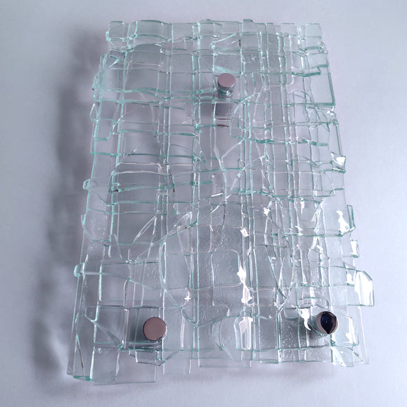 Fused Clear Glass Wall Art Panel. Detailed Glass Wall Panel. Modern Glass Wall Art. Original Glass Art. Artistic Glass Art. Box 4