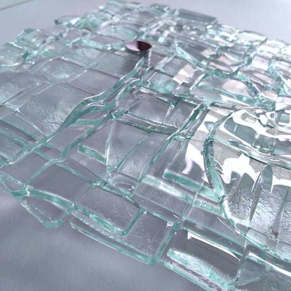 Fused Clear Glass Wall Art Panel. Detailed Glass Wall Panel. Modern Glass Wall Art. Original Glass Art. Artistic Glass Art. Box 4