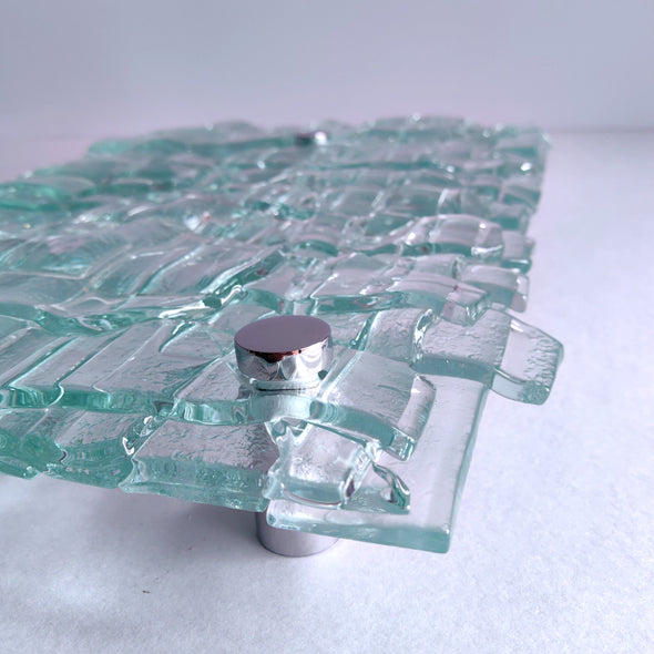Fused Clear Glass Wall Art Panel. Detailed Glass Wall Panel. Modern Glass Wall Art. Original Glass Art. Artistic Glass Art. Box 4