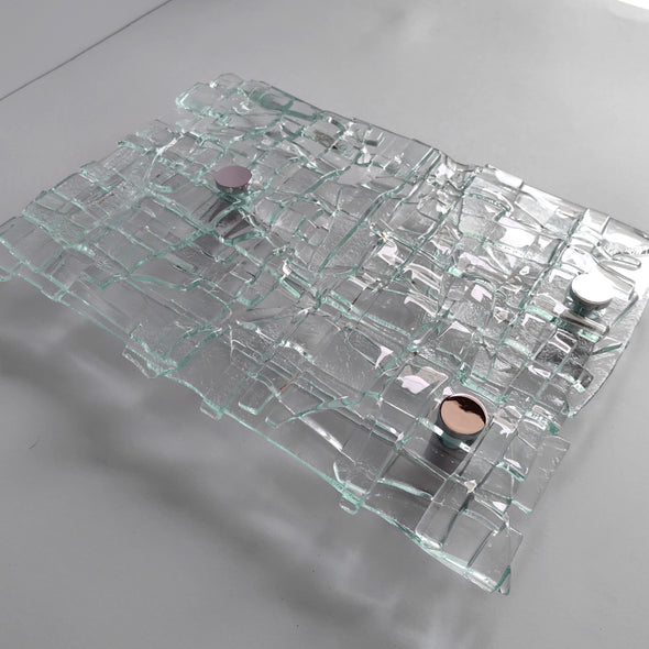 Fused Clear Glass Wall Art Panel. Detailed Glass Wall Panel. Modern Glass Wall Art. Original Glass Art. Artistic Glass Art. Box 5
