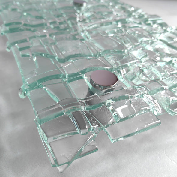 Fused Clear Glass Wall Art Panel. Detailed Glass Wall Panel. Modern Glass Wall Art. Original Glass Art. Artistic Glass Art. Box 5