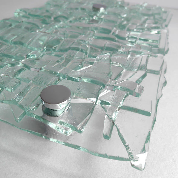 Fused Clear Glass Wall Art Panel. Detailed Glass Wall Panel. Modern Glass Wall Art. Original Glass Art. Artistic Glass Art. Box 5