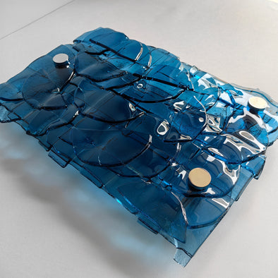 Fused Glass Blue Wall Art Panel. Detailed Glass Wall Panel. Modern Glass Wall Art. Original Glass Art. Artistic Glass Art. Box 6