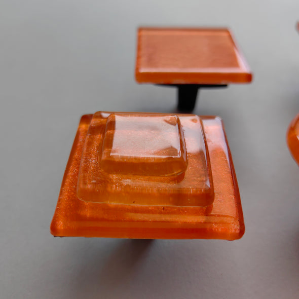 Pumpkin Orange Accent Glass Knob. Pumpkin Orange Statement Glass Knob - 0057