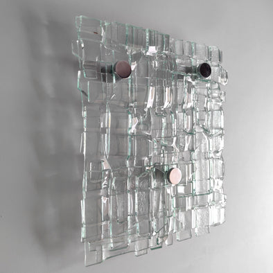 Fused Clear Glass Wall Art Panel. Detailed Glass Wall Panel. Modern Glass Wall Art. Box 11