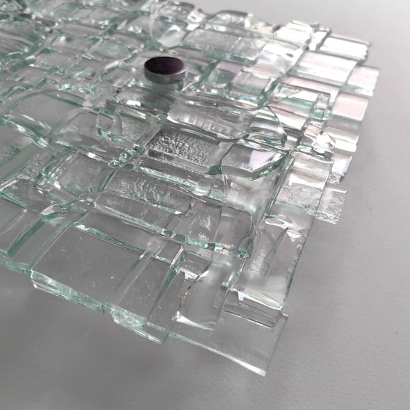 Fused Clear Glass Wall Art Panel. Detailed Glass Wall Panel. Modern Glass Wall Art. Box 11