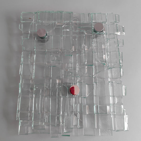 Fused Clear Glass Wall Art Panel. Detailed Glass Wall Panel. Modern Glass Wall Art. Box 11