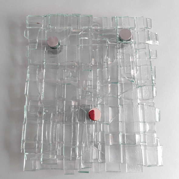 Fused Clear Glass Wall Art Panel. Detailed Glass Wall Panel. Modern Glass Wall Art. Box 11