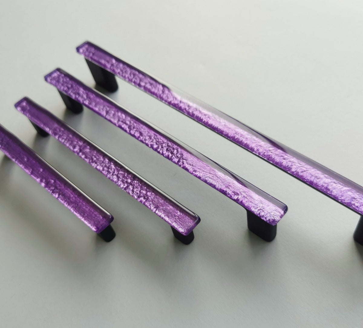 purple glass dresser knobs Octagonal Purple Amethyst Glass Cabinet Knob with Unlaquered Brass 1-1/4" Diameter Knob