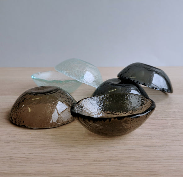 Set of Six Fused Glass Small Bowls. Soy Sauce Bowl. Small Dessert Bowls. Small Bowls. Minimalist Tableware