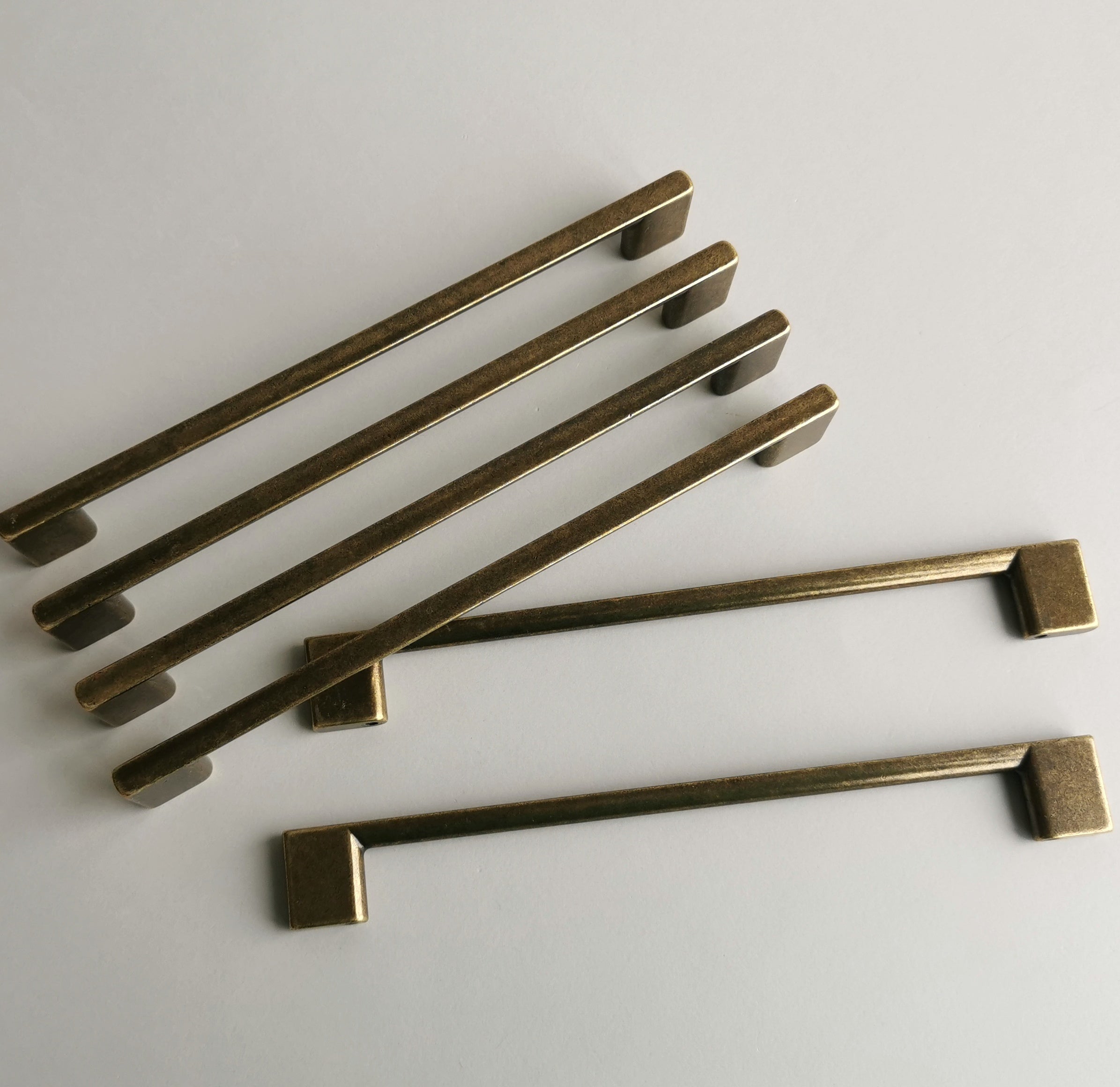 Rustic Brass Hardware Set of 6 Antique Brass Finish Cabinet Pulls. Rustic Cabinet Hardware ...