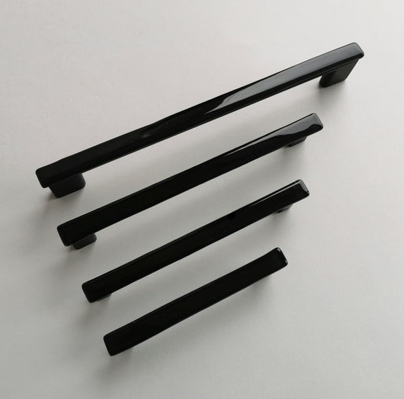 Black Matte Glass Pull. Artistic Black Furniture Glass Pull. Black Glass Cabinet Handle 0051