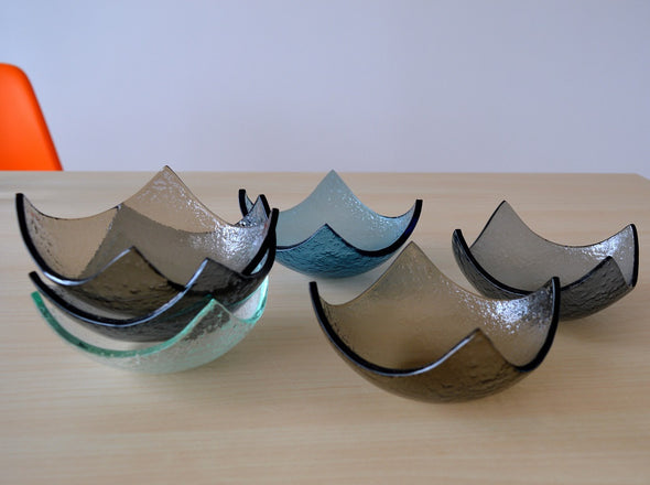 Set of Six Fused Glass Small Bowls. Small Fused Glass Bowl. Small Dessert Bowls. Small Bowls Set of Six