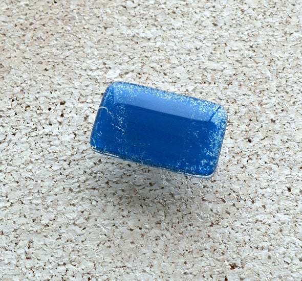 Turquoise Blue Fused Glass Knob. Blue Glass Knob. Blue Fused Glass Cabinet Handle