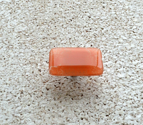 Modern Fused Glass Salmon Knob. Light Orange Fused Glass Cabinet Knob