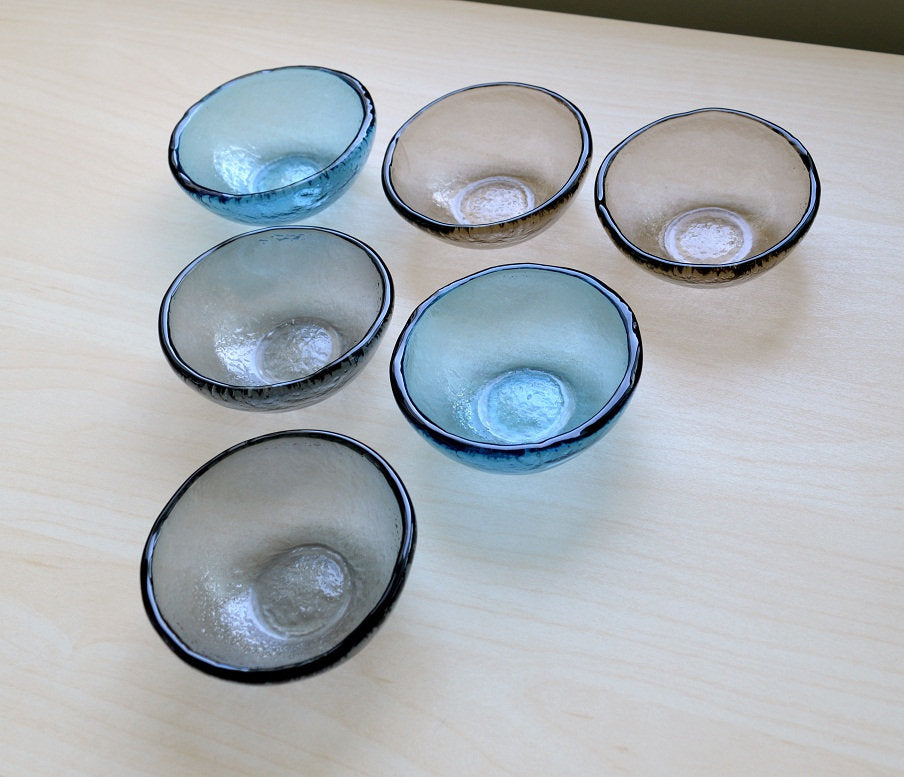 Mini Glass Bowl for Candles or Sauce. Glass Bowls for Dipping. Glass Bowls  for Sauce. Handmade Glass Bowl. Recycled Glass Bowl. Set of Three 