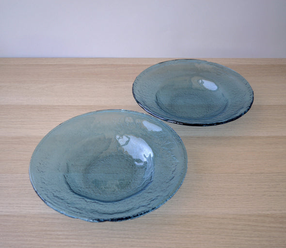 Set of 2 Fused Glass Pasta Bowls M. Set of 2 Glass Salad Bowls. Round Glass Salad Bowls