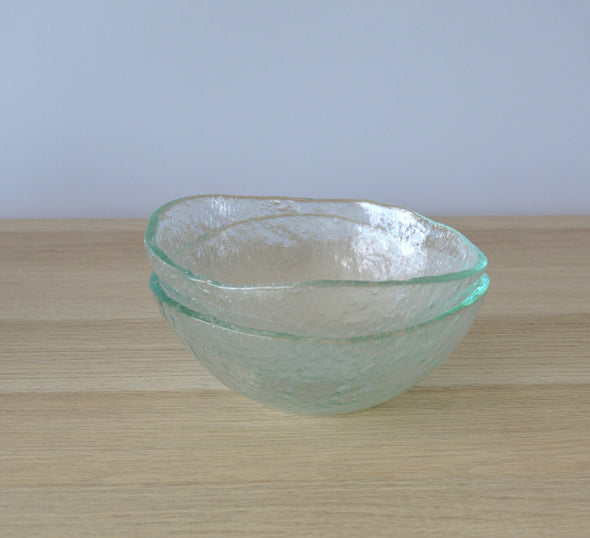 Set of 2 Fused Glass Soup Bowls. Set of 2 Glass Cereal Bowls. Small Salad Bowls