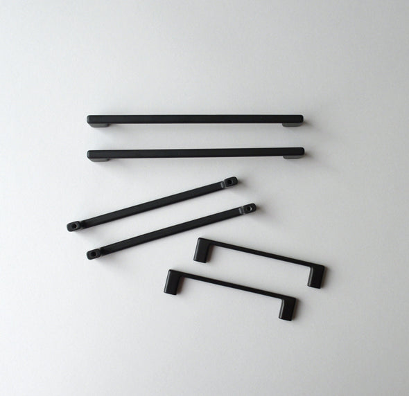 Set of 6 Modern Black Cabinet Pull. Black Cabinet Hardware. Contemporary Handle 713