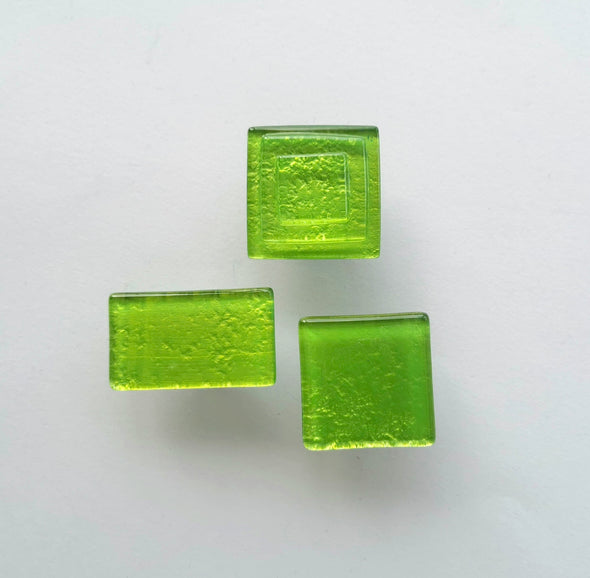 Modern Apple Green Fused Glass Knob. Fresh Green Glass Handle - 0038