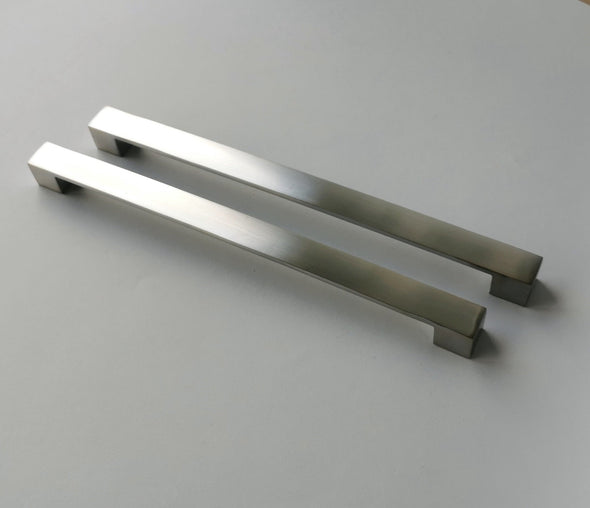 Set of 2 Extra Large Silver Pulls. Modern Contemporary Silver Kitchen Cabinet Pull 8254