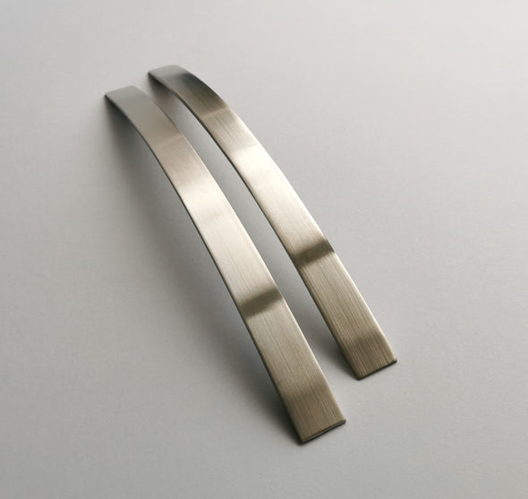 Set of 2 Extra Large Silver Pulls. Modern Contemporary Silver Kitchen Cabinet Pull