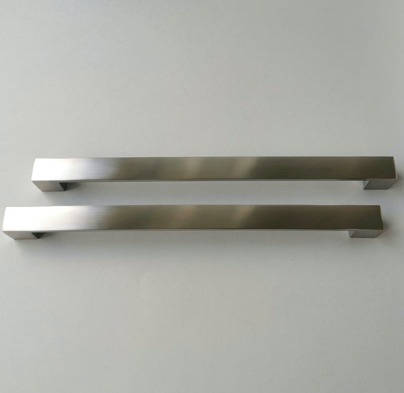 Set of 2 Extra Large Silver Pulls. Modern Contemporary Silver Kitchen Cabinet Pull 8254