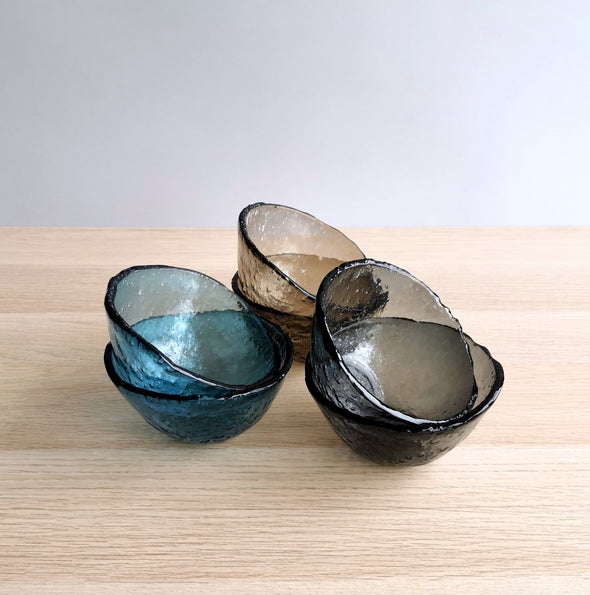 Set of Six Fused Glass Small Ice-Cream Bowls. Small Ice-Cream Bowls. Small Bowls. Minimalist Tableware